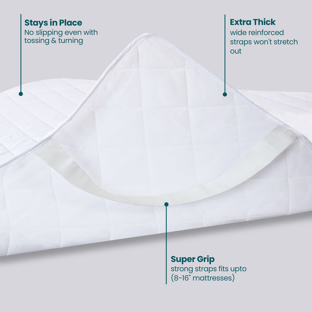 Waterproof Mattress Pad With Elastic Strap