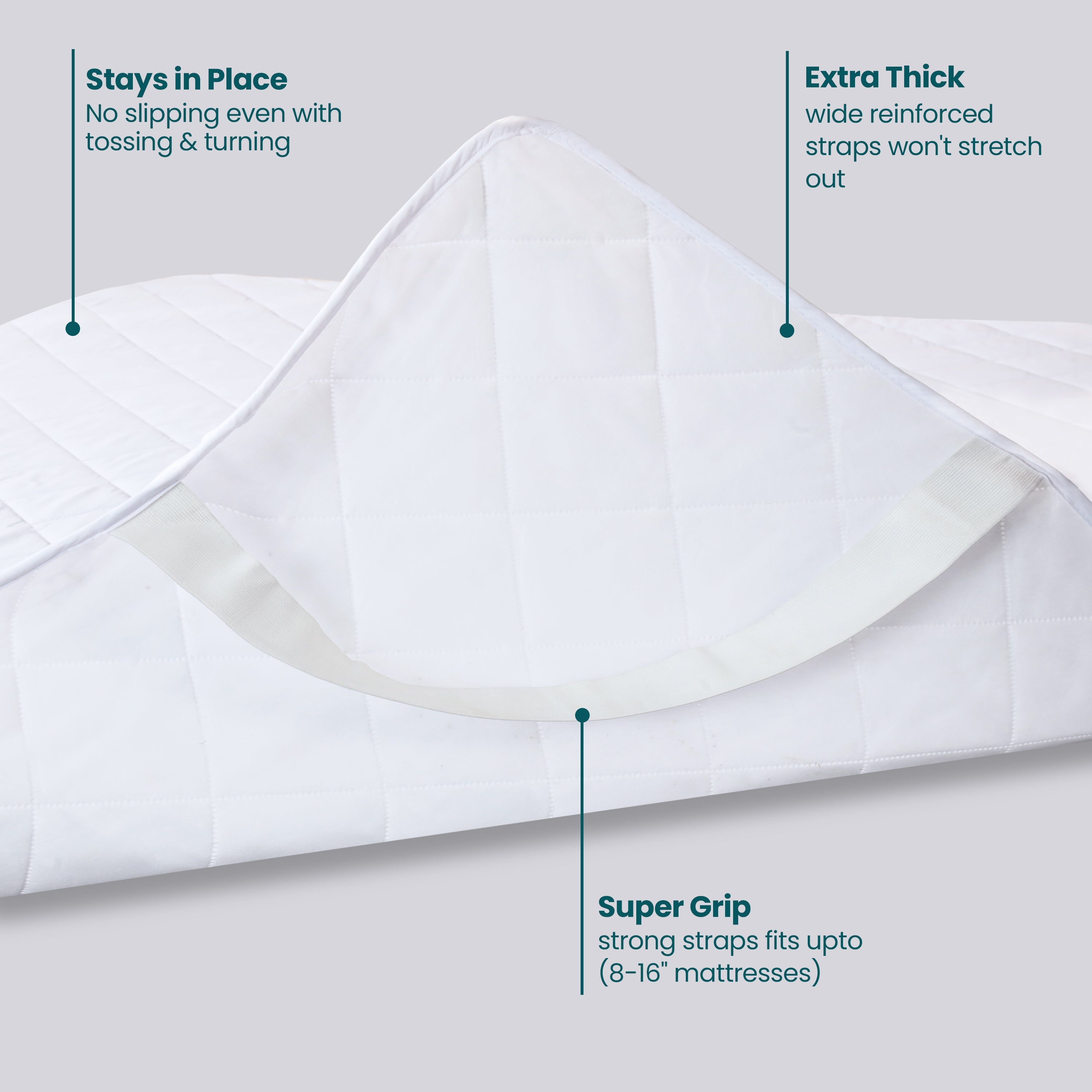 Waterproof Mattress Pad With Elastic Strap