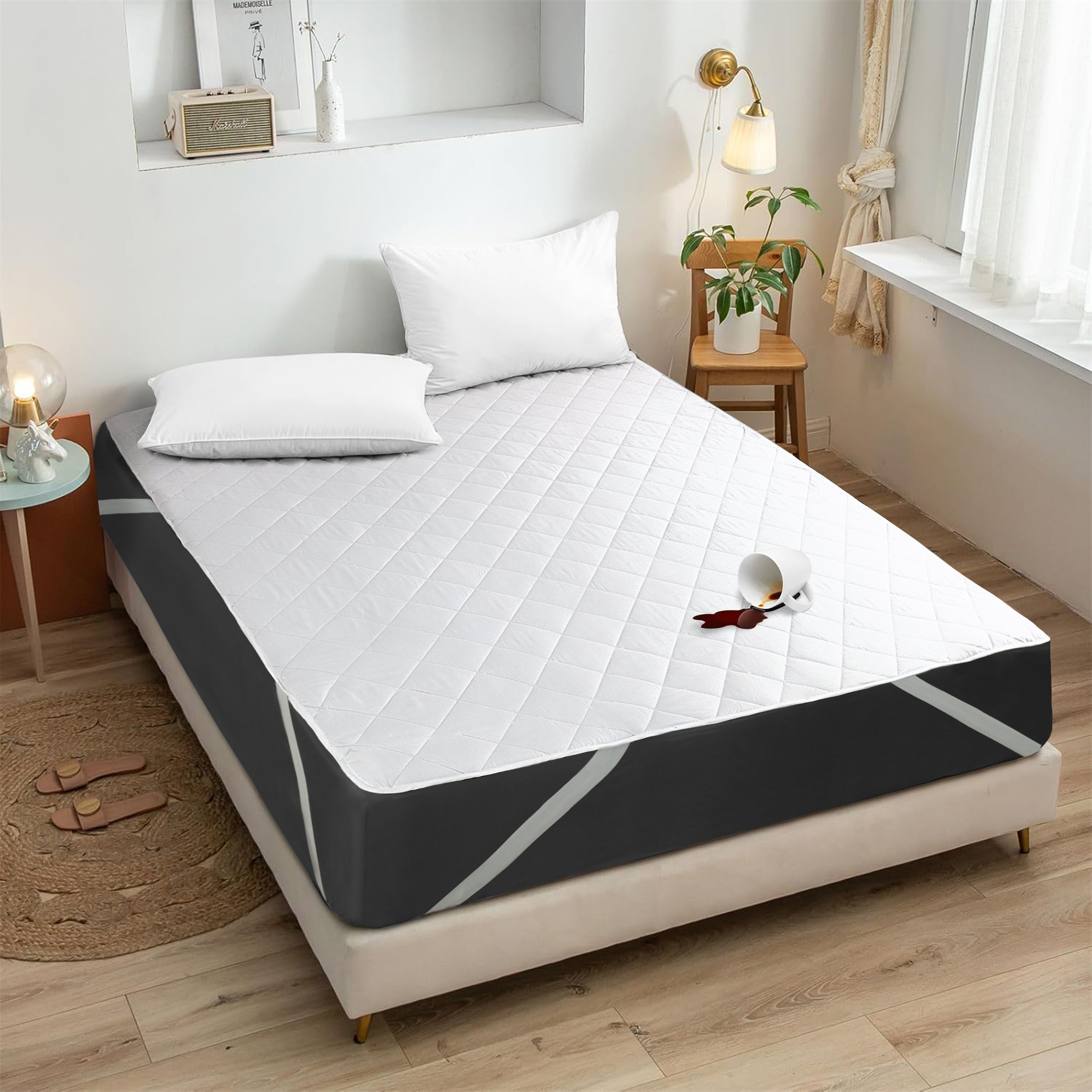 Waterproof Mattress Pad With Elastic Strap