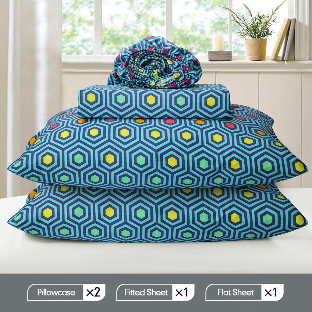 Luxury Printed Cotton Sateen Sheet Set