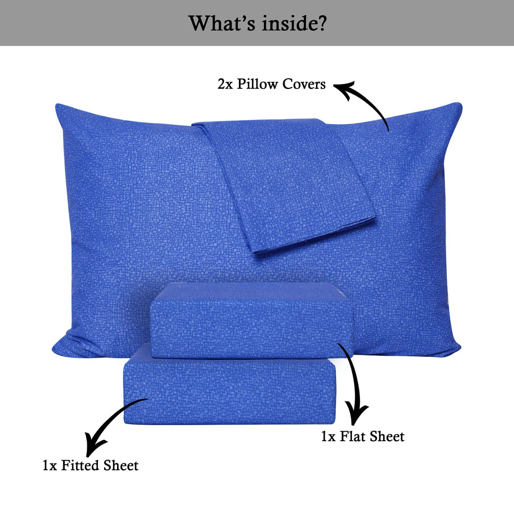 Elegant Water Pebbles Cotton Sheet Set Blue