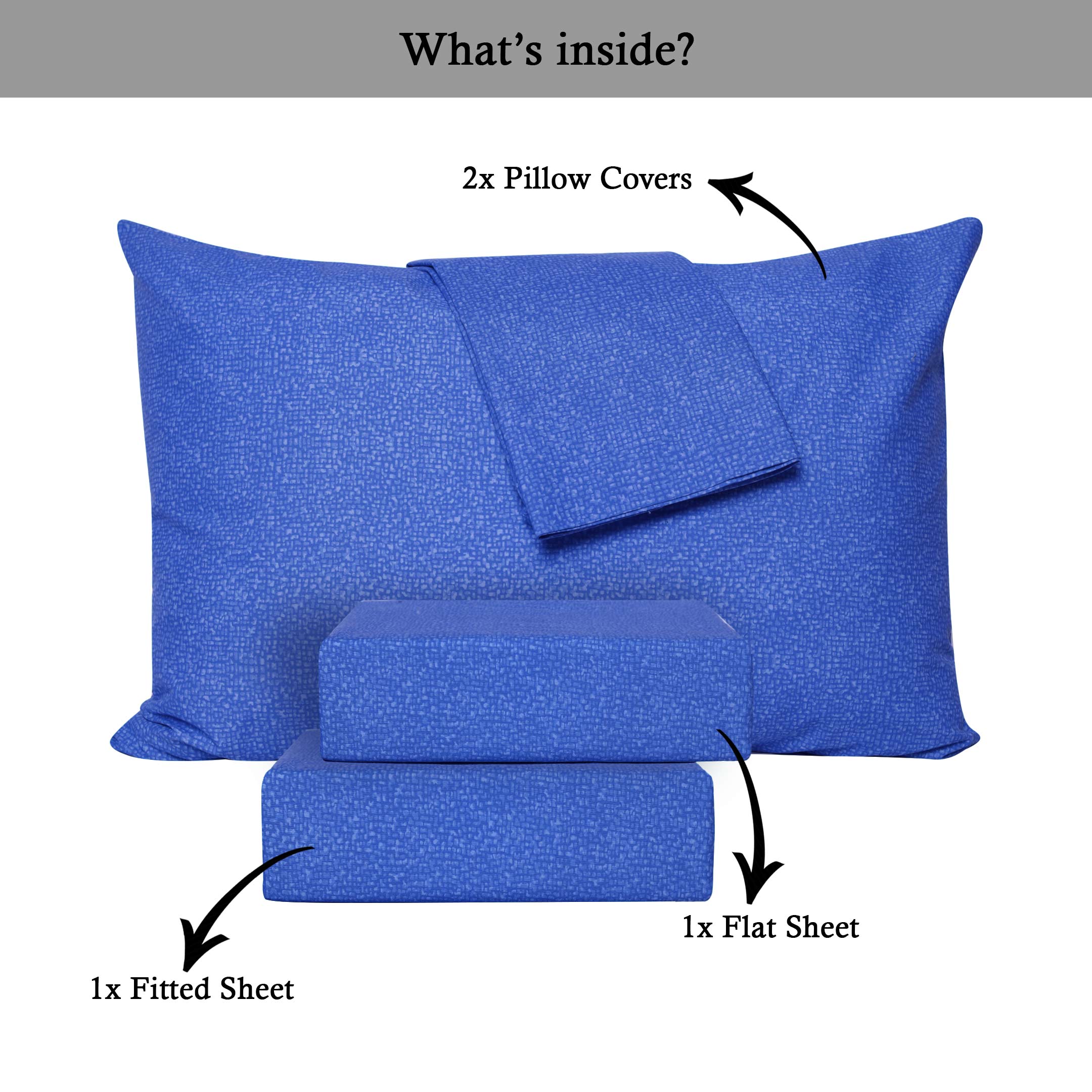 Elegant Water Pebbles Cotton Sheet Set Blue