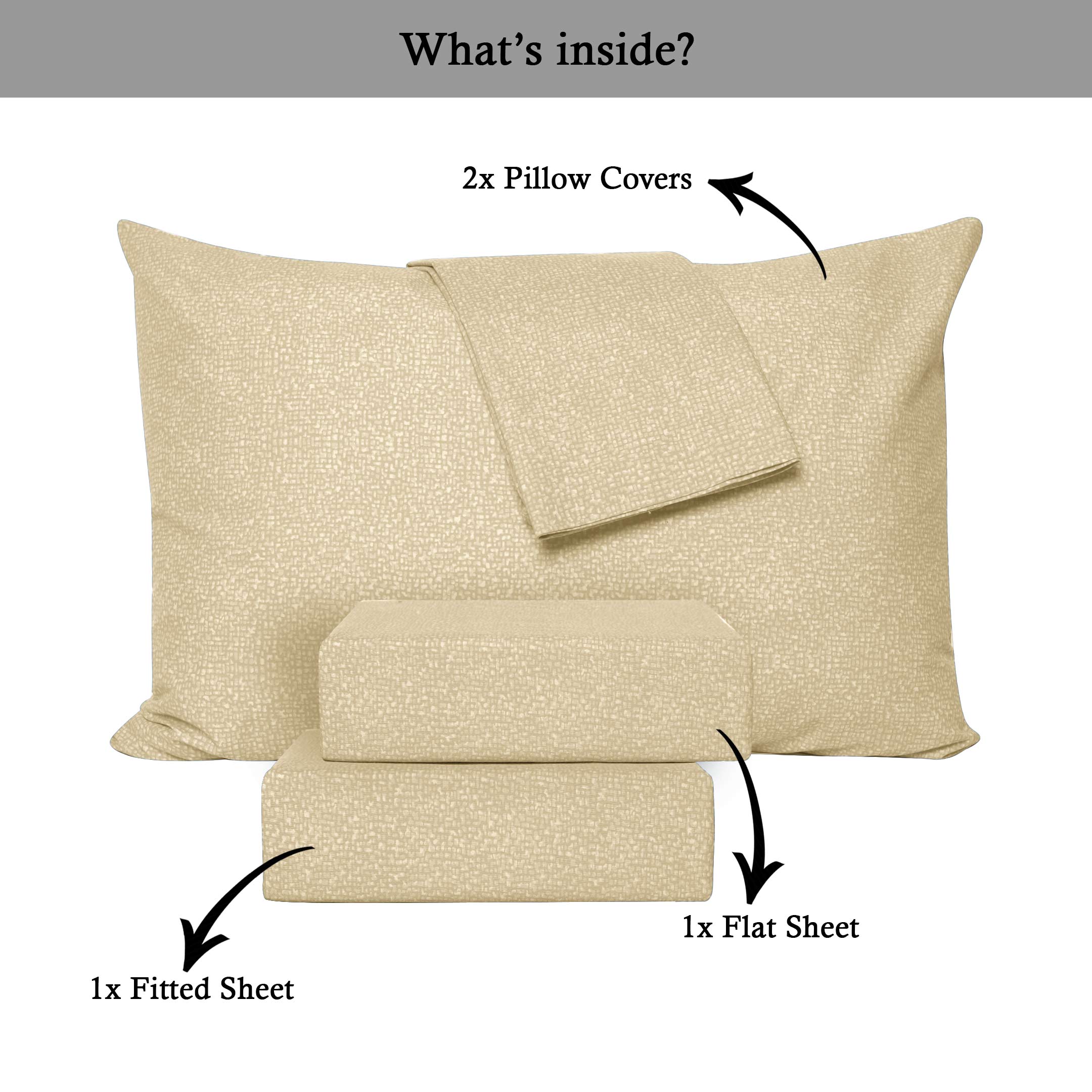 Elegant Water Pebbles Cotton Sheet Set Beige