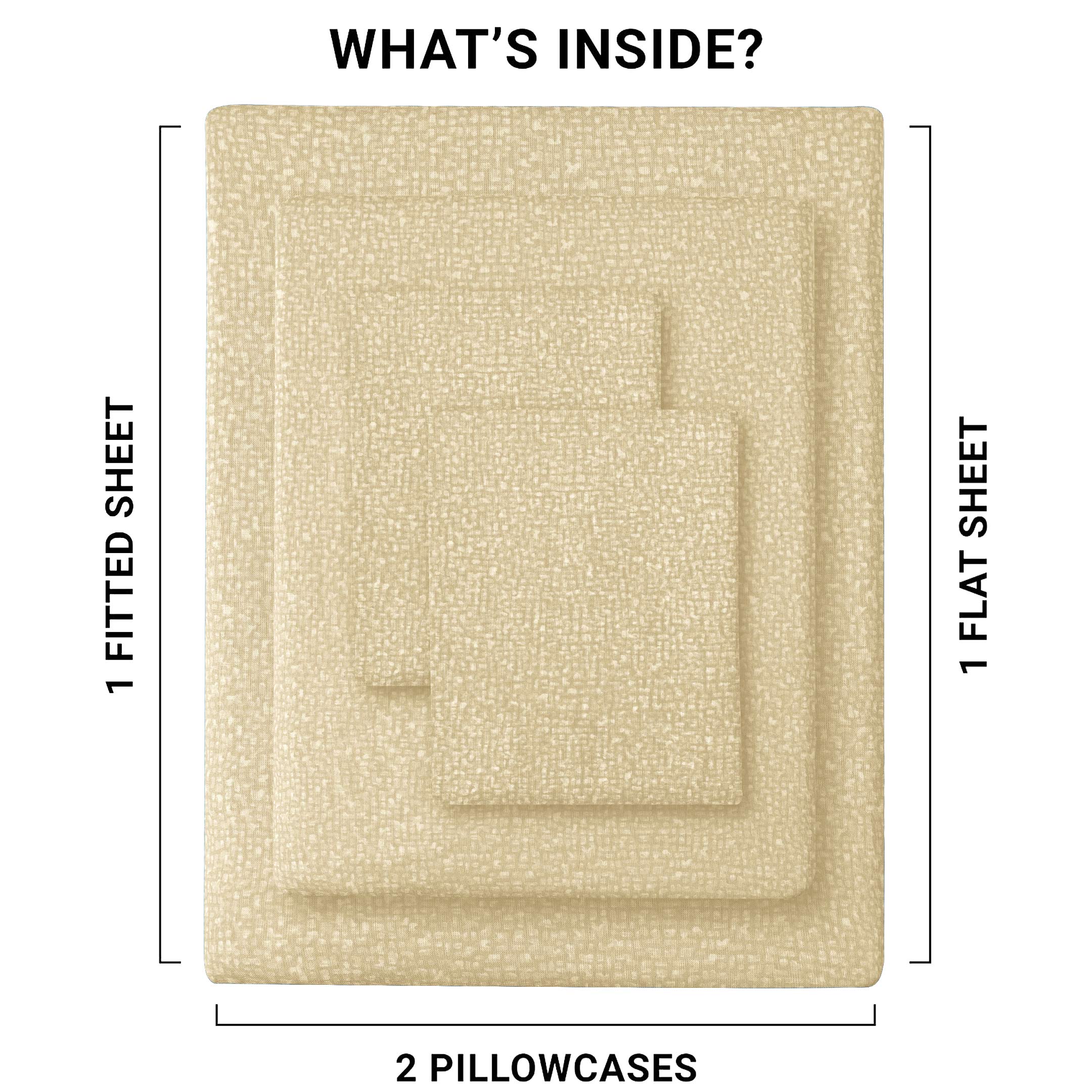 Elegant Water Pebbles Cotton Sheet Set Beige