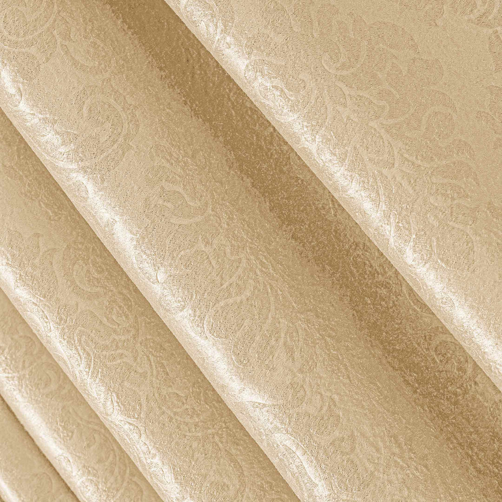 Microfiber Embossed Blackout Curtain Beige Single Panel