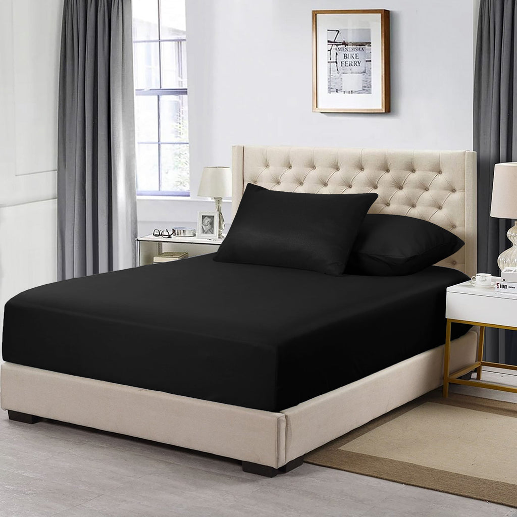 Premium Quality Fitted Sheet Black