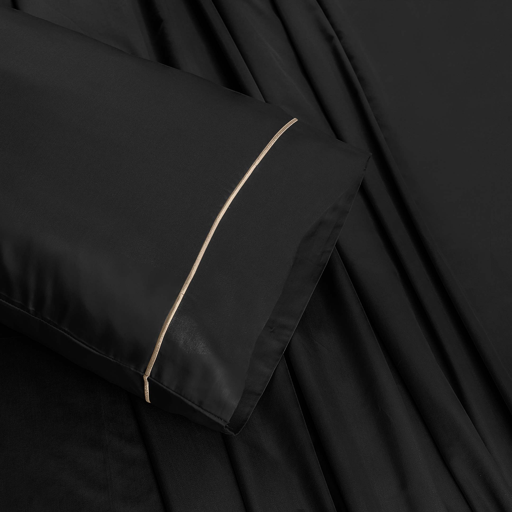 Barrata Stitch Cotton Sateen Sheet set Black