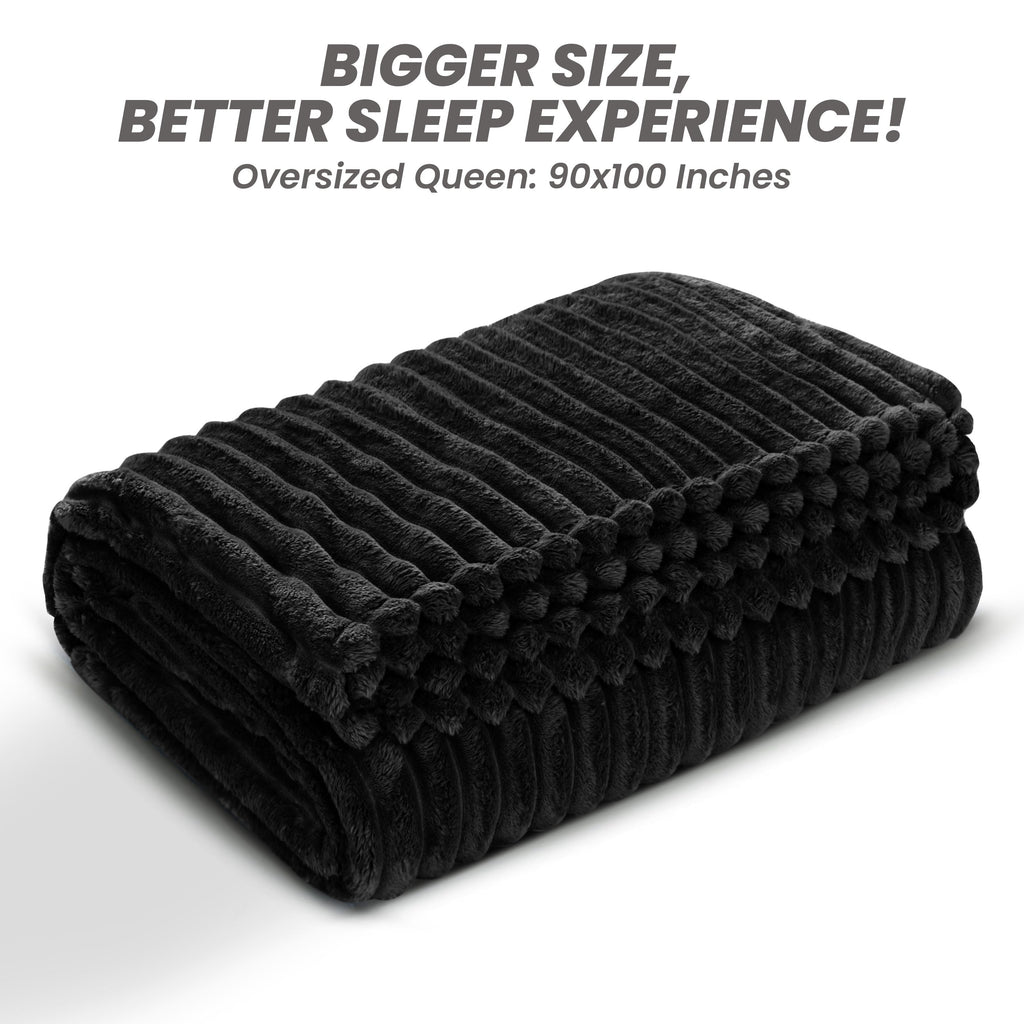 Striped Fleece Bed Blanket
