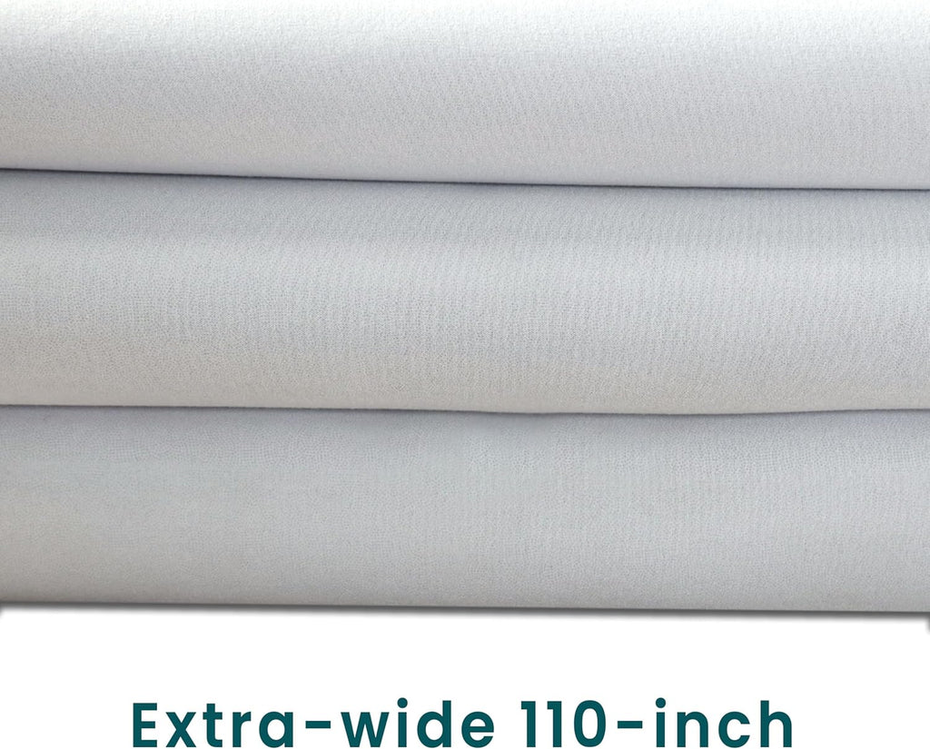 110-inch Wide White Microfiber Blackout Lining Fabric By the yard