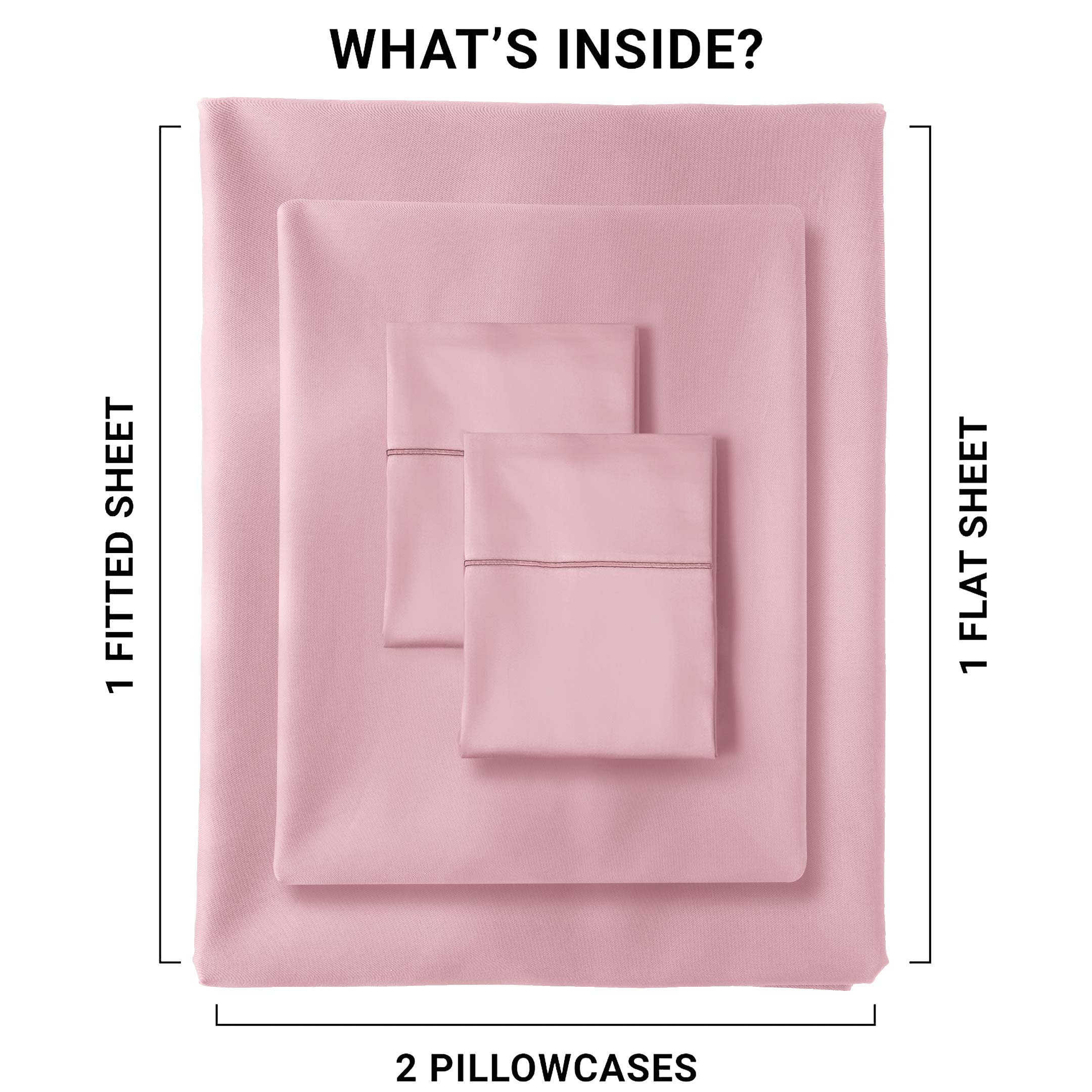 Barrata Stitch Cotton Sateen Sheet set Bleached Mauve