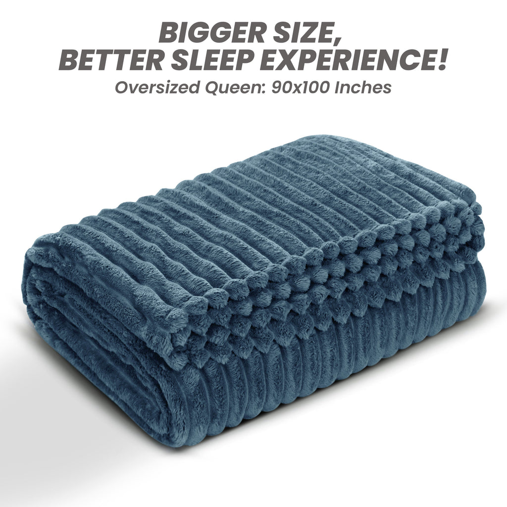 Striped Fleece Bed Blanket