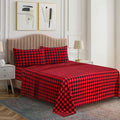 Classic Red Check Cotton Buffalo Plaid Sheet Set