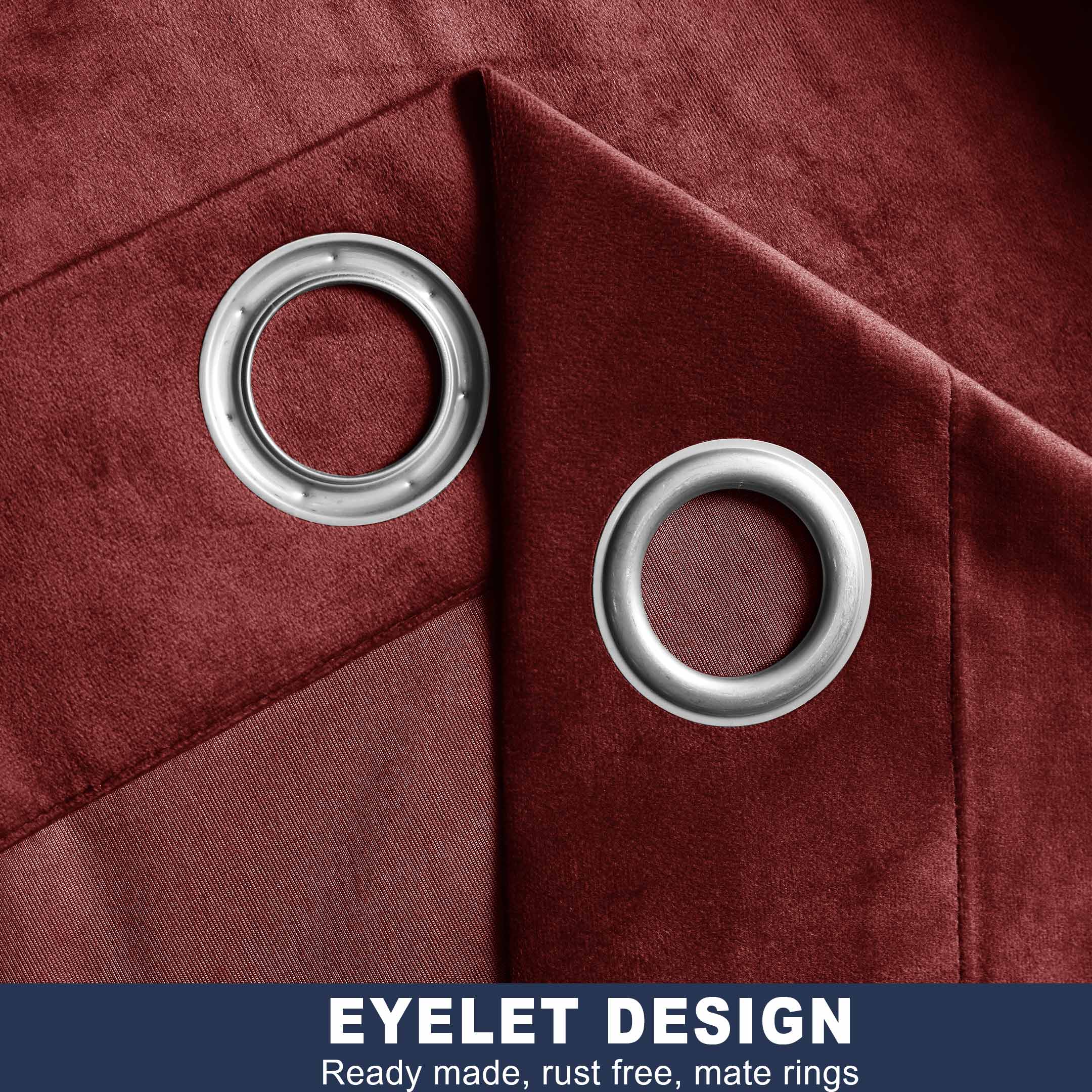 Elegant Glamour Velvet Blackout Curtain, Burgundy Single Panel