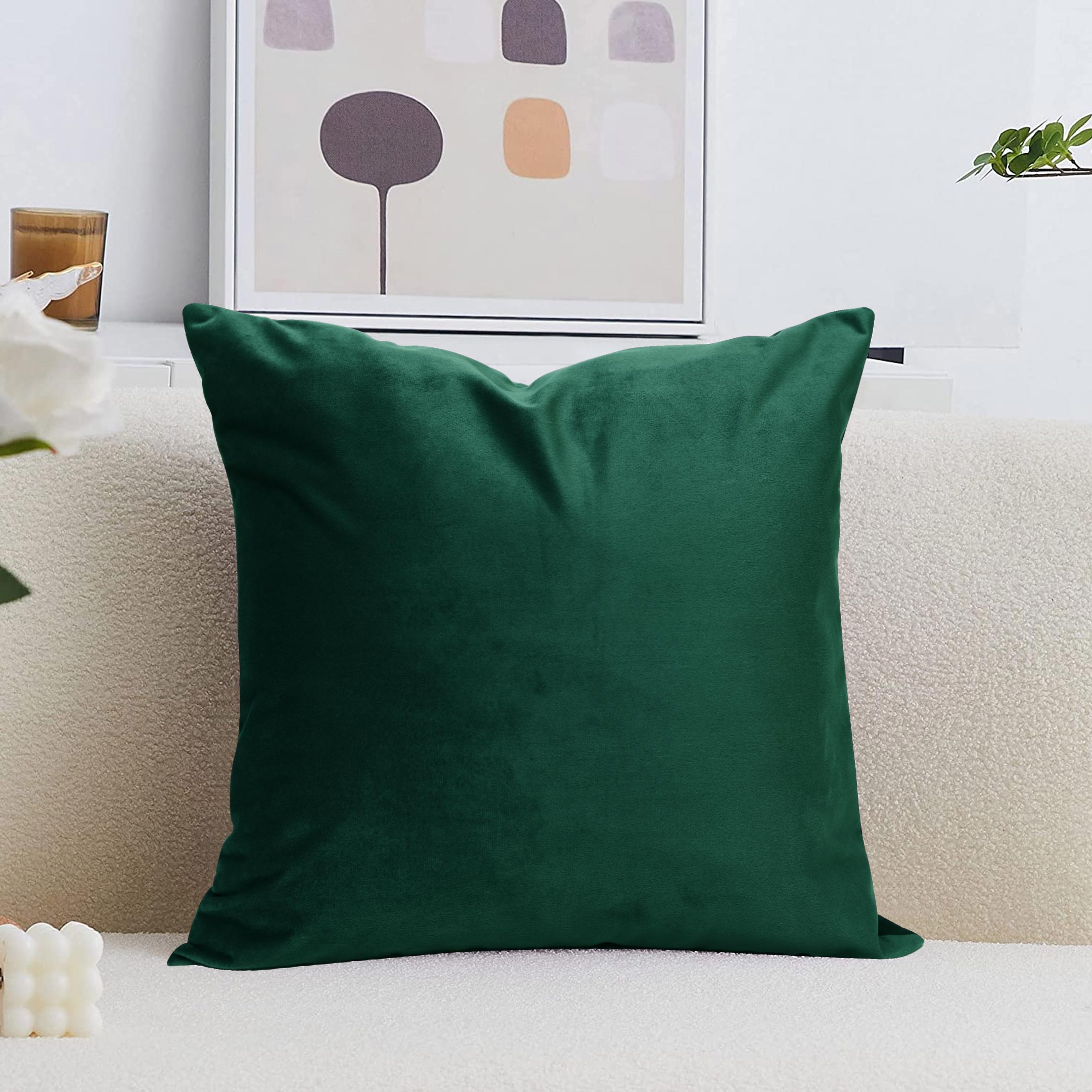 Luxurious Velvet Cushion Cover Rich Emerald