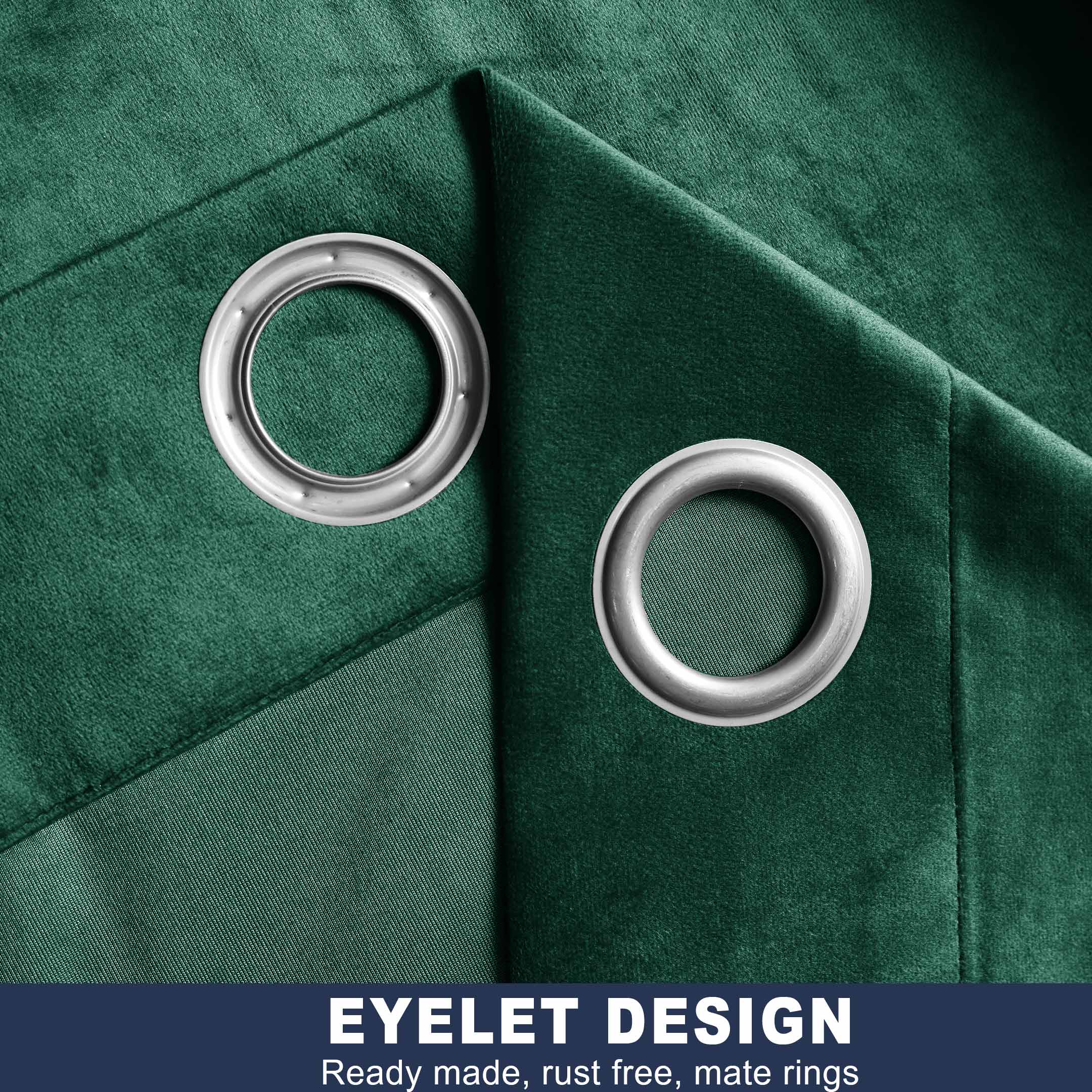 Elegant Glamour Velvet Curtain Emerald Single Panel