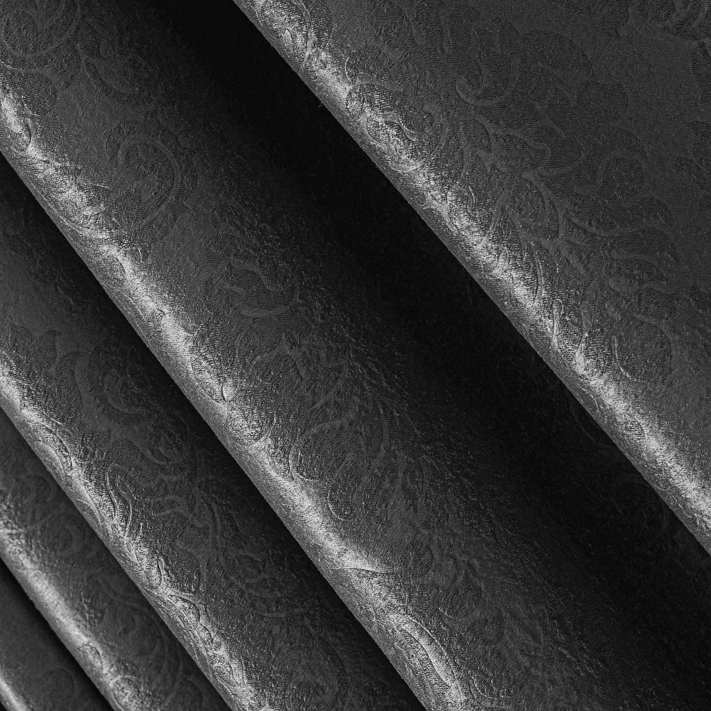 Microfiber Embossed Blackout Curtain Gray Single Panel