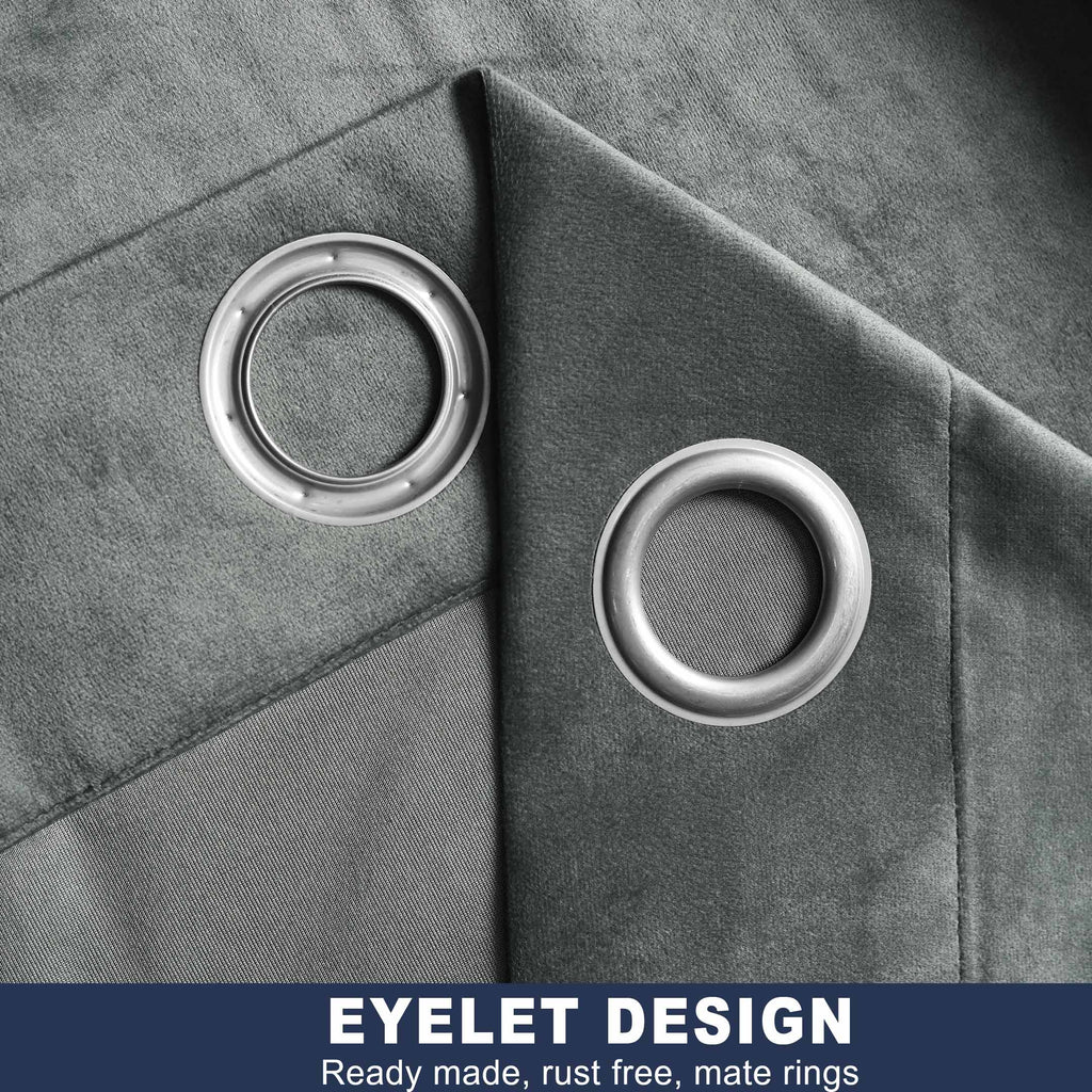 Elegant Grommets Velvet Window Panels