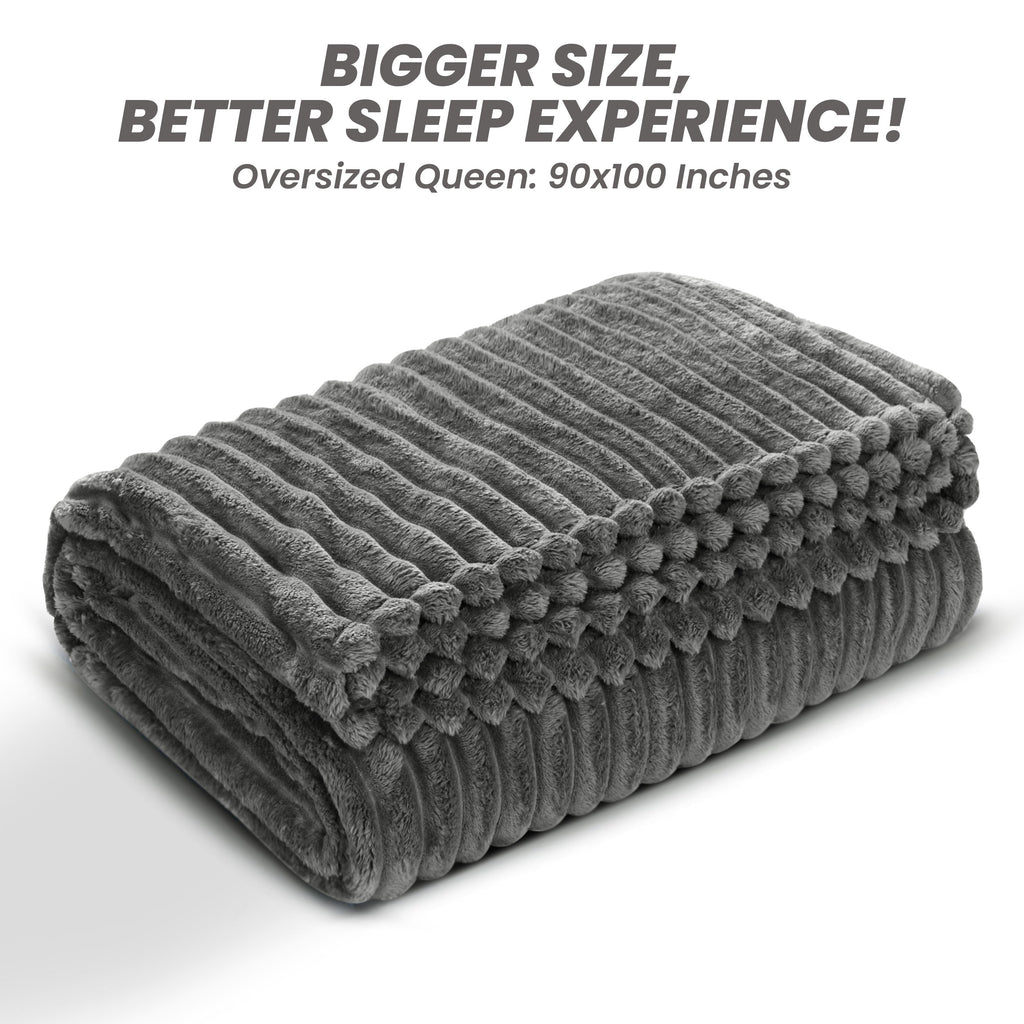 Striped Fleece Bed Blanket