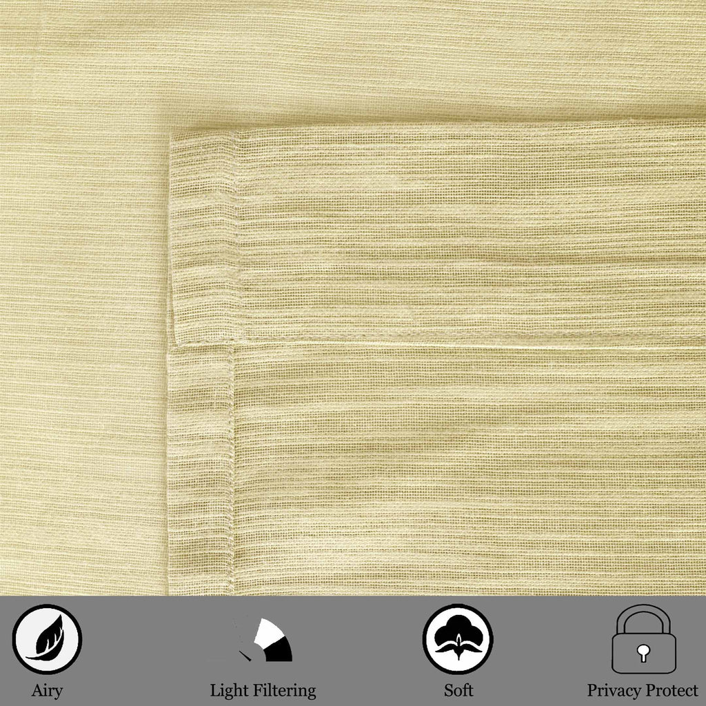 Light Weight 100% cotton Sheer Curtain Pale Yellow Single Panel