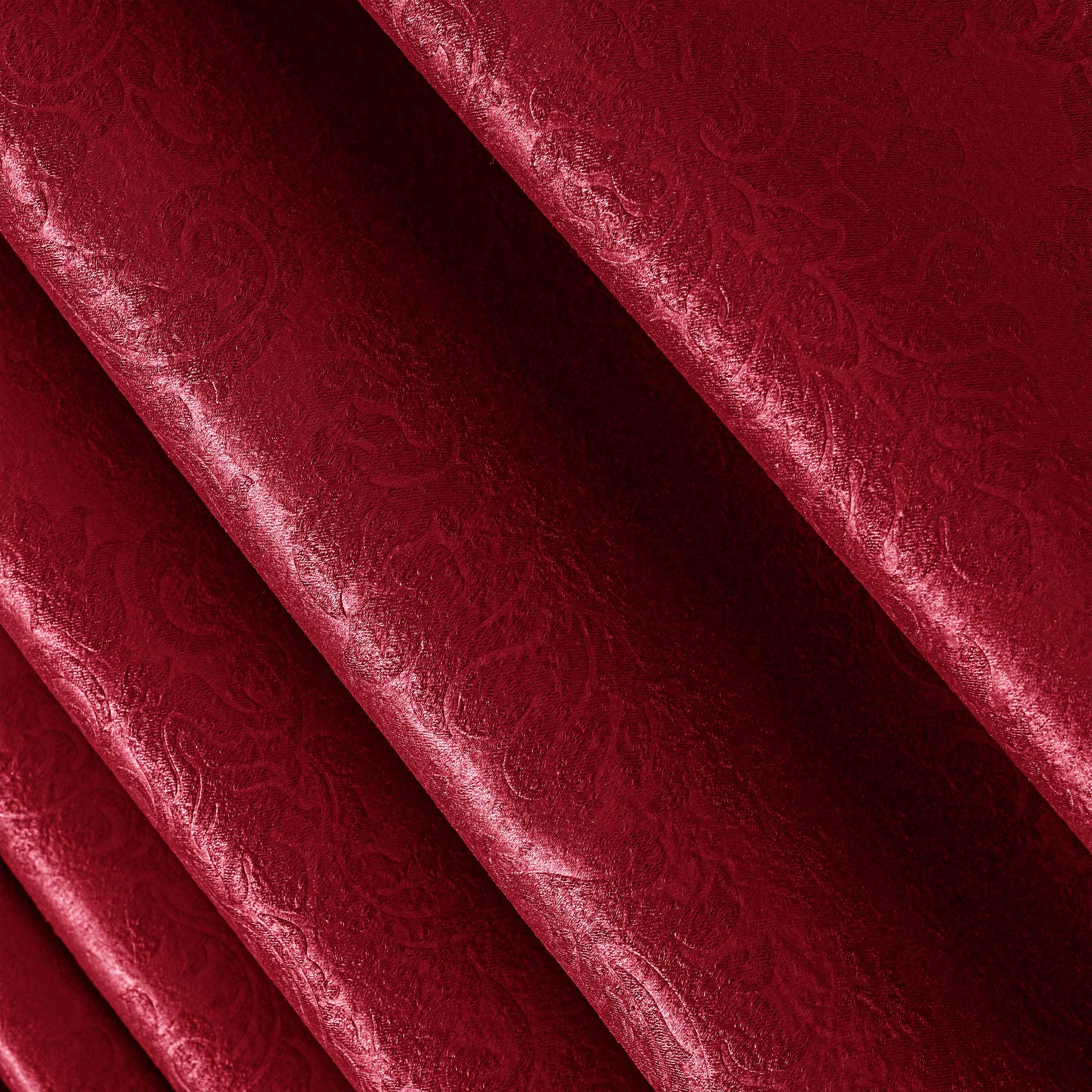 Microfiber Embossed Blackout Curtain  Burgundy Single Panel