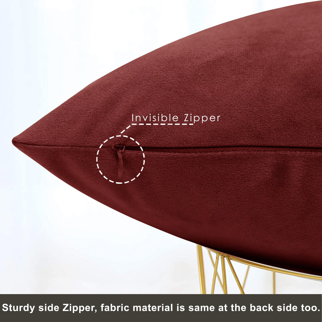 Luxurious Velvet Cushion Cover Rich Burgundy