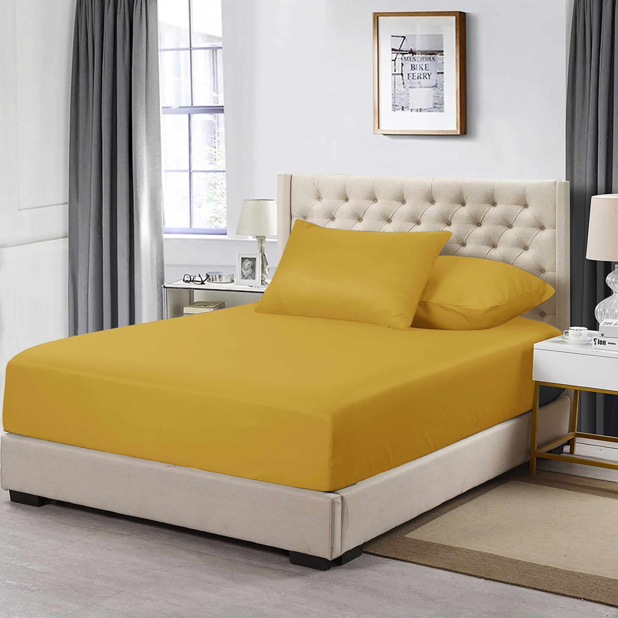 Premium Quality Fitted Sheet Ochre