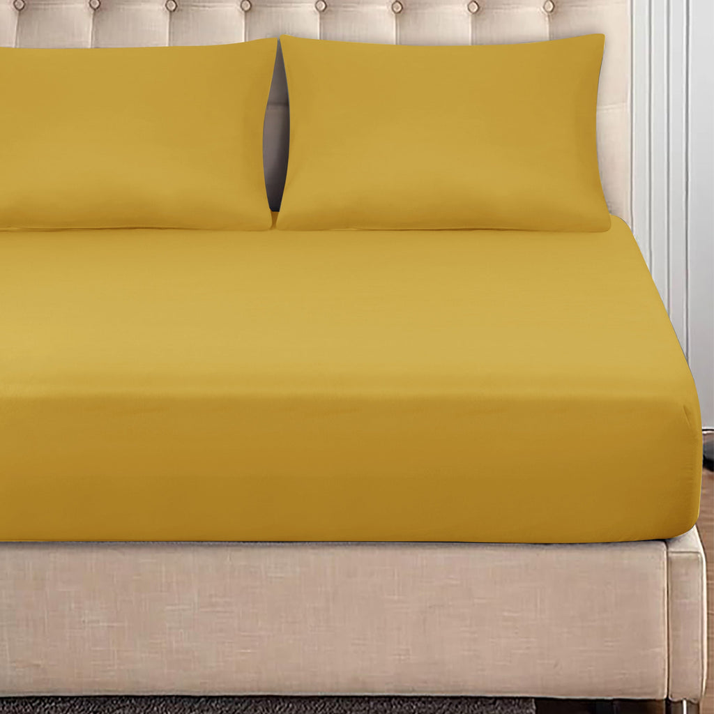 Premium Quality Fitted Sheet Ochre