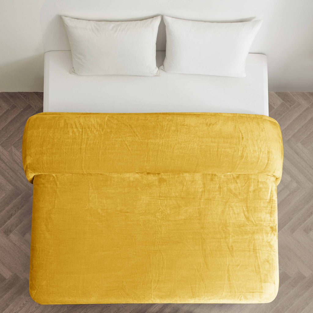 Warm Embrace Fleece Blanket Ocher