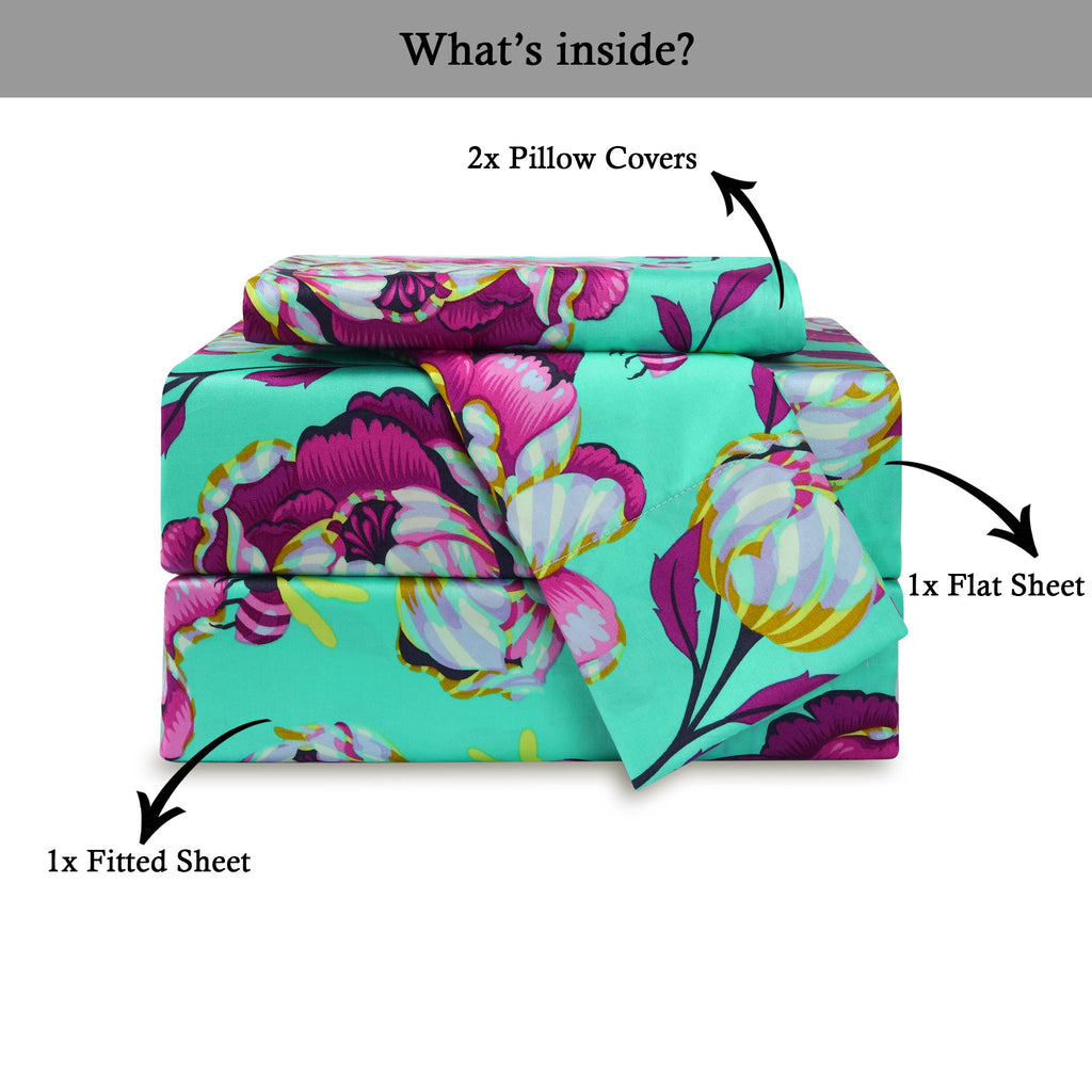 Luxury Printed Cotton Sateen Sheet Set