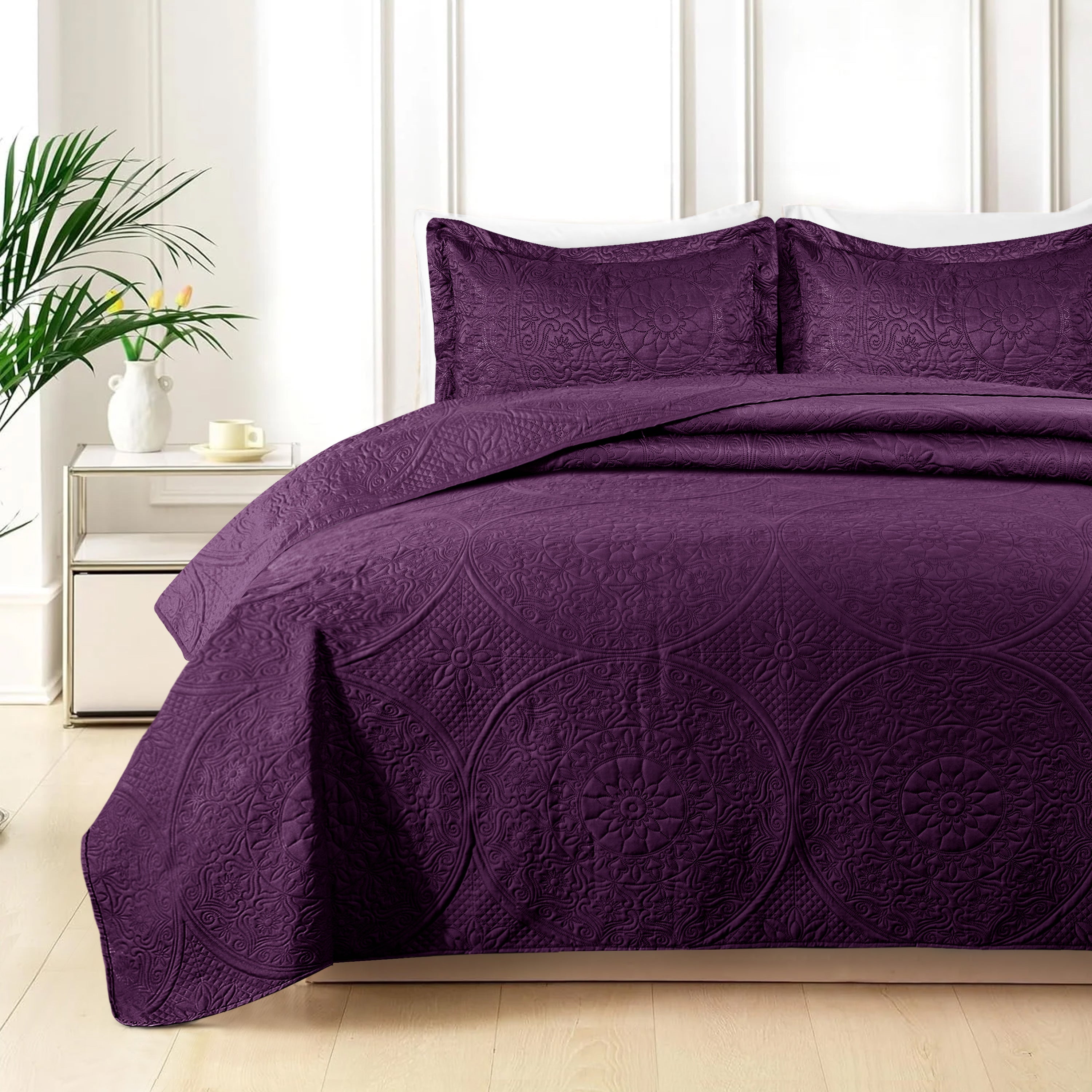 Quilt Bedding Set Floral Bedspread