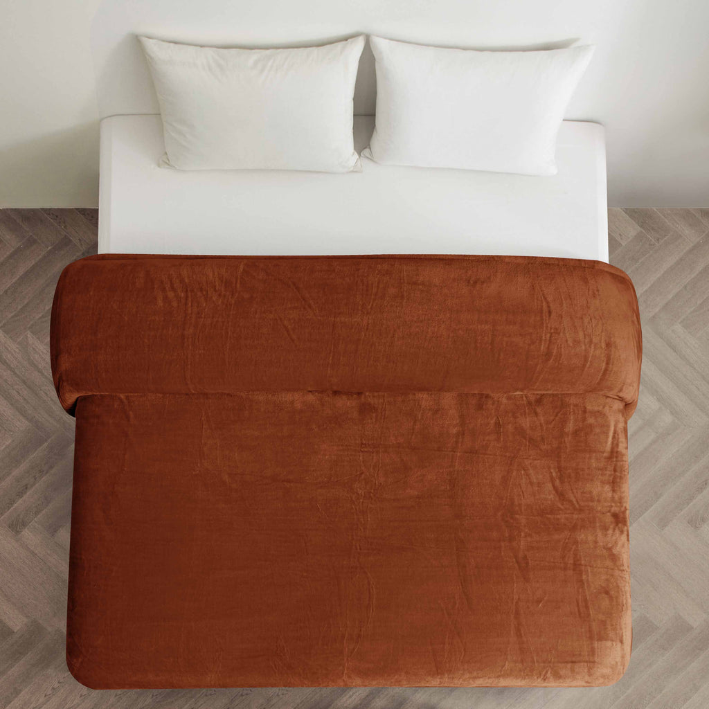 Warm Embrace Fleece Blanket Rust