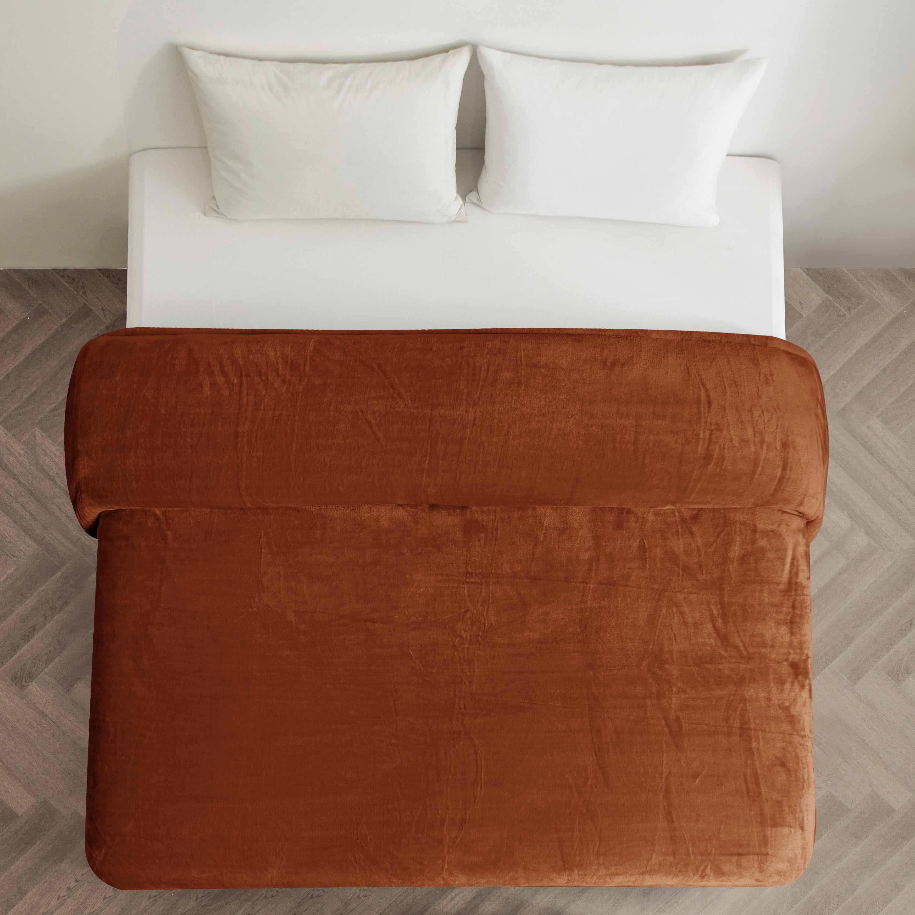 Warm Embrace Fleece Blanket Rust