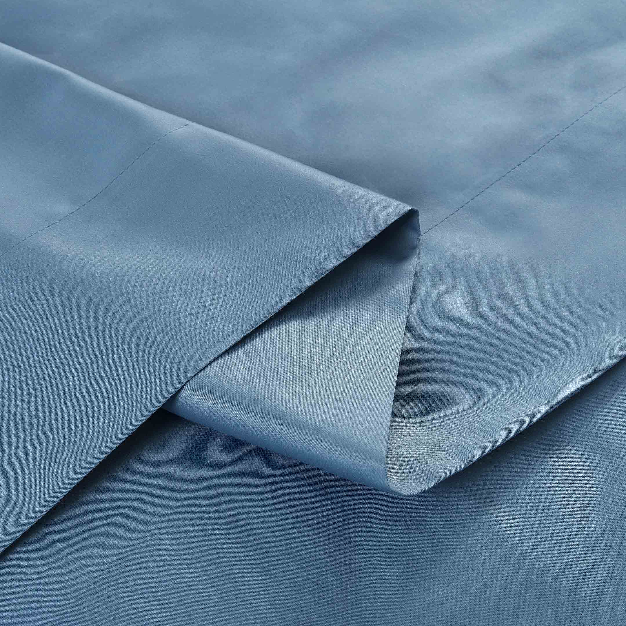 Barrata Stitch Cotton Sateen Sheet set Provincial Blue
