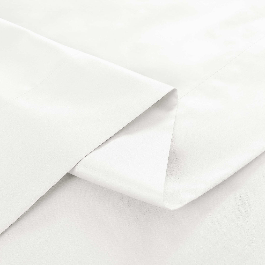 Barrata Stitch Cotton Sateen Sheet Set White