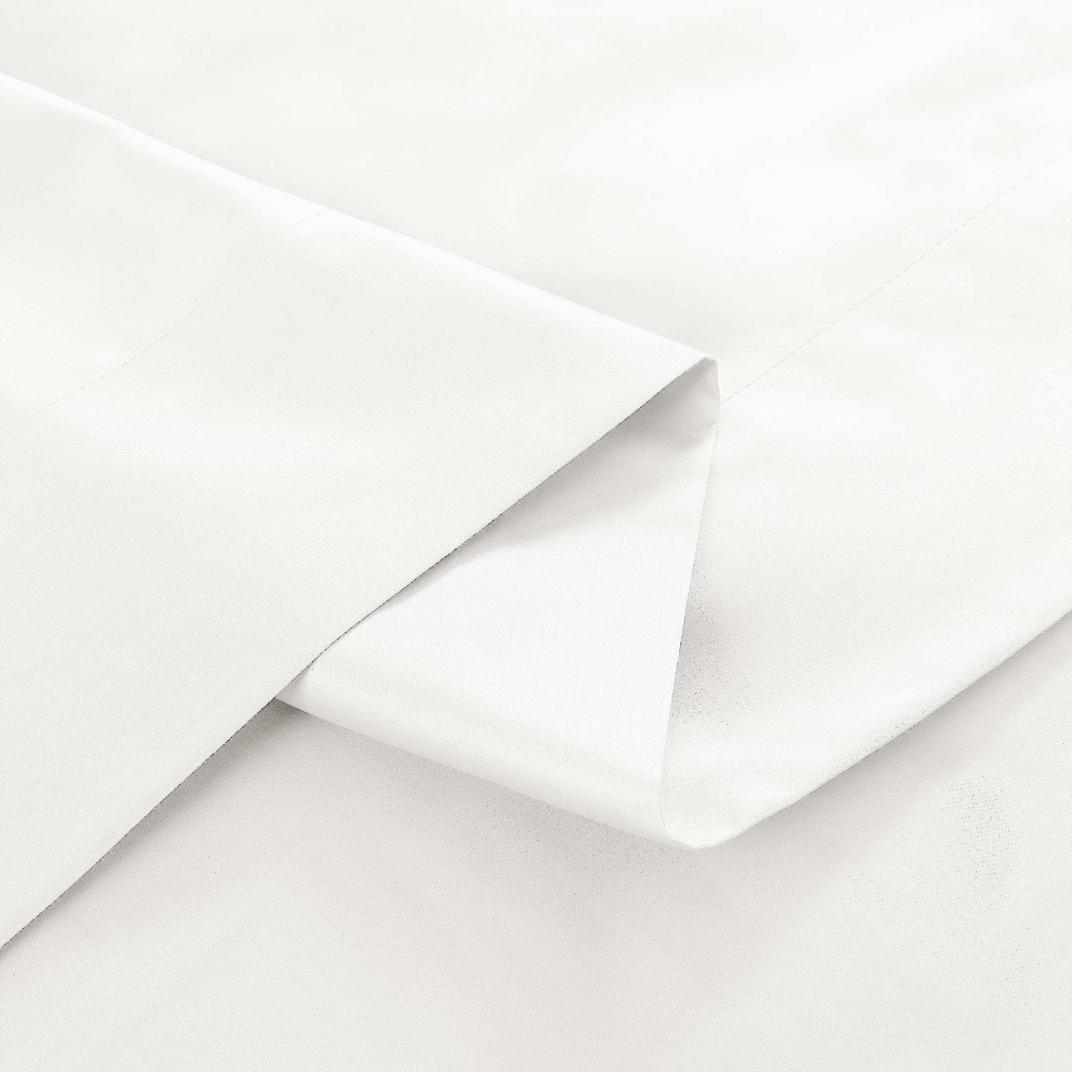 Barrata Stitch Cotton Sateen Sheet Set White