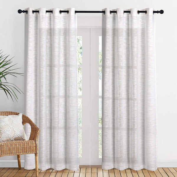 Light Weight 100% cotton Sheer Curtain White Single Panel